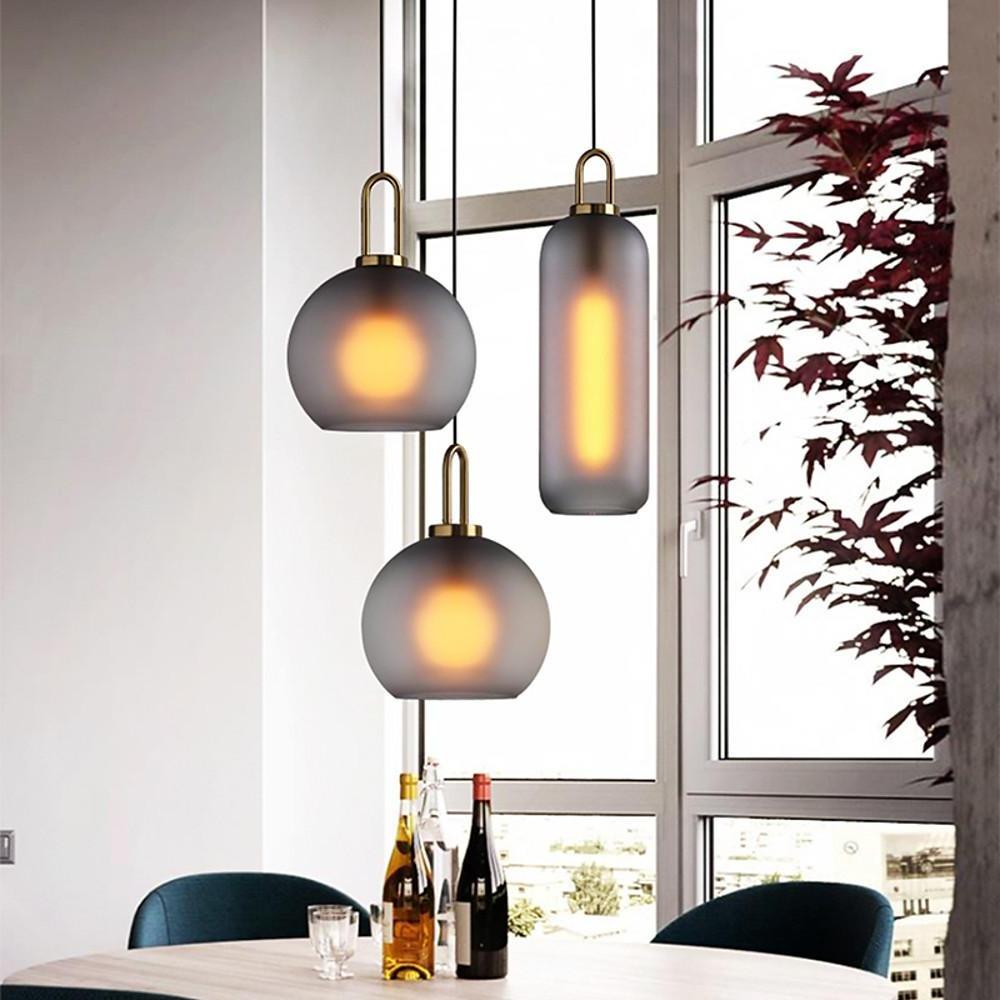 Aurelia Globe Pendant Light in Electroplated Metal and Glass