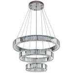 Chrome Crystal 3 Tier Pendant Light Modern Chandelier