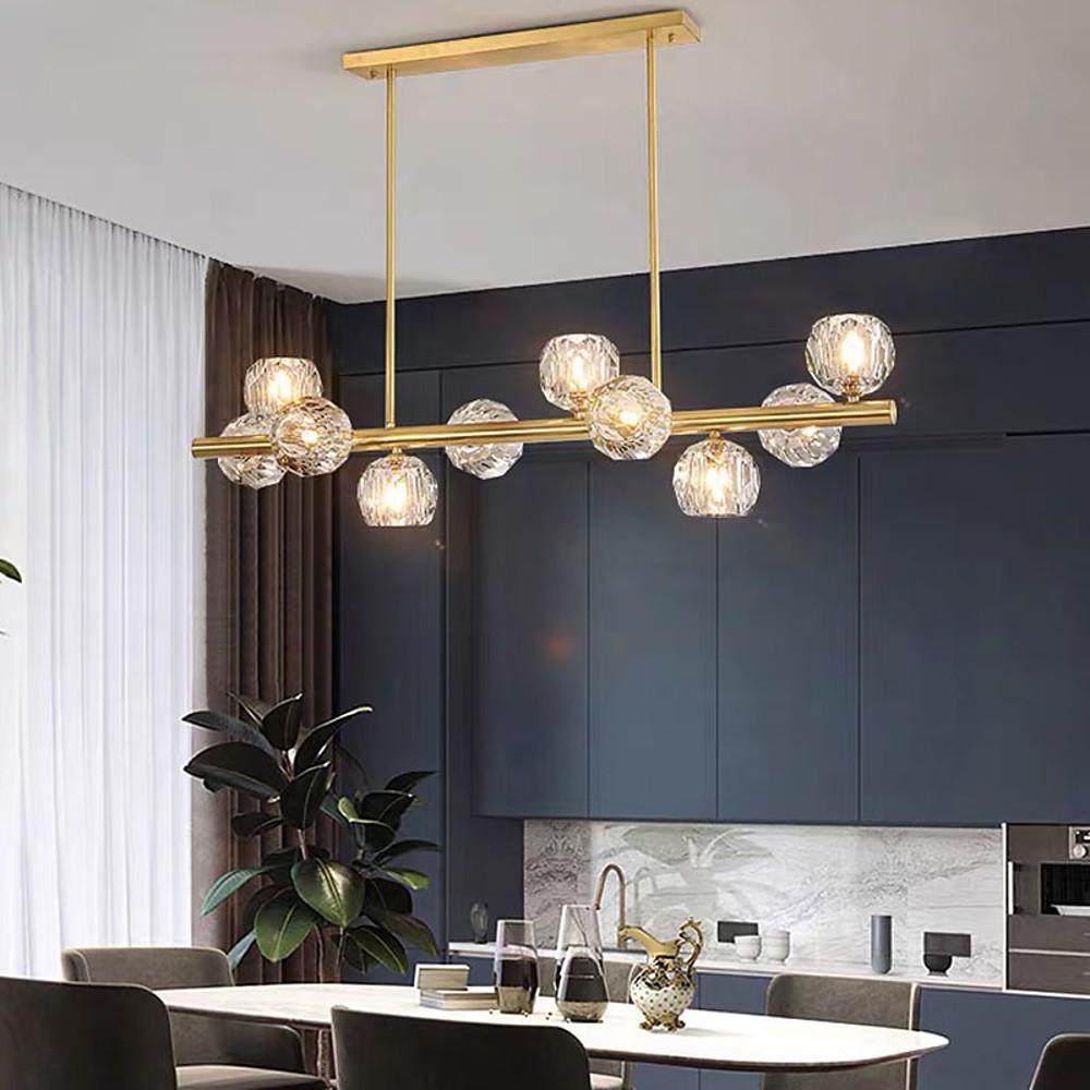 Aurelia Globe Crystal Chandelier in Gold — Modern LED Ceiling Light