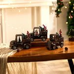 Nordic Gold Resin Table Lamp with Snowfall Scene