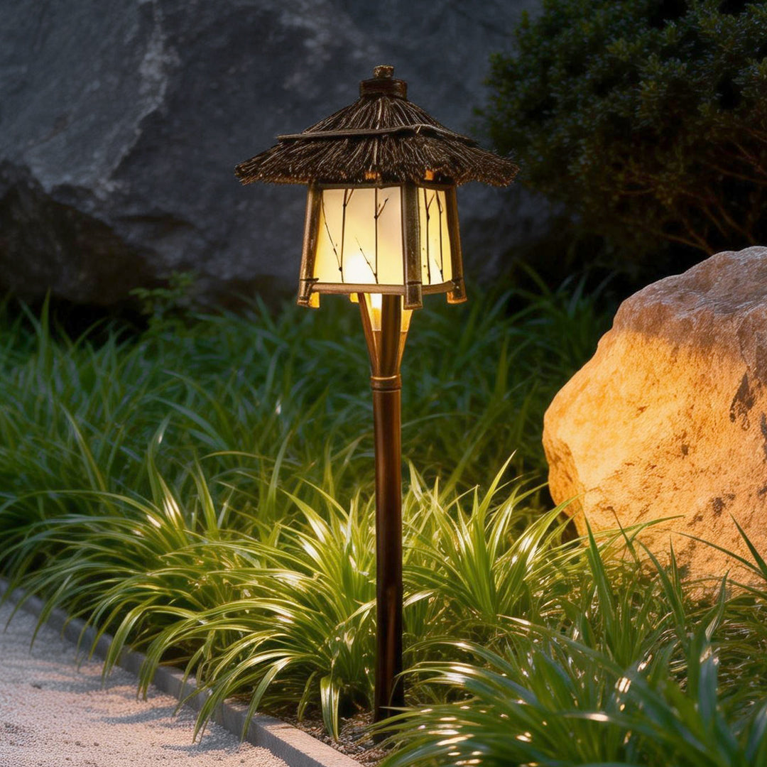 Bamboo Lantern Pendant Light with Warm LED Glow for Outdoor Living