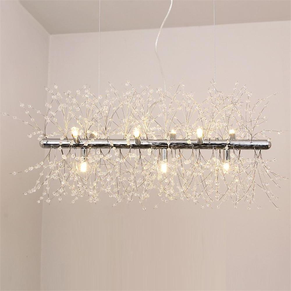Luxury Modern Led Pendant Light With Electroplated Metal Crystal Design E26 E27 Compatible