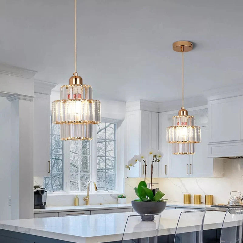 Simple Restaurant Crystal Single Head Pendant Lamp