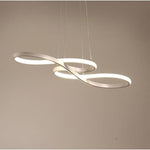 Metal Silica Pendant Hanging Light For Dining Room Led Abstract Curved Strip Chandelier