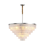 Modern Minimalist Full-Copper Chandelier with Clear Glass Shades