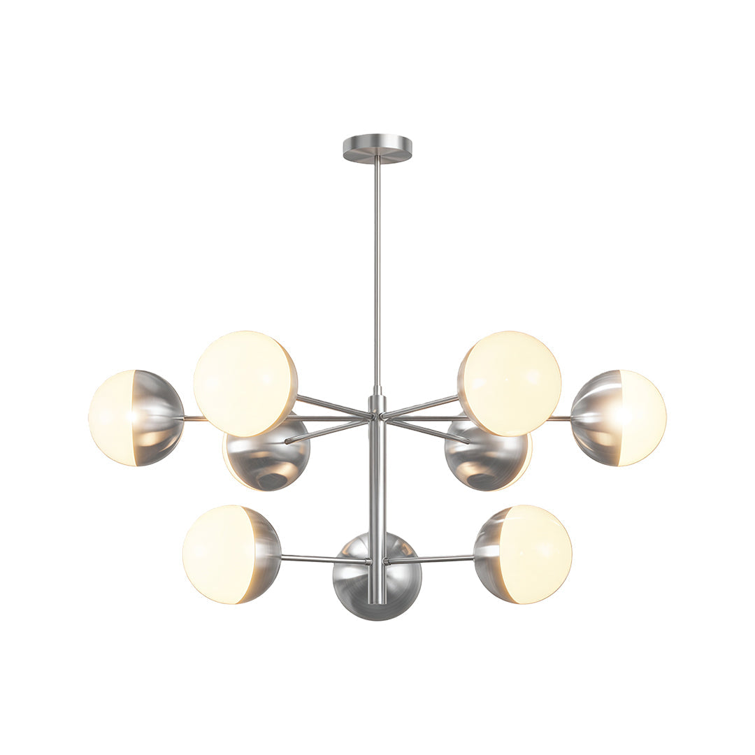 Solid Copper Globe Chandelier with Clear Glass Shades for Modern Interiors