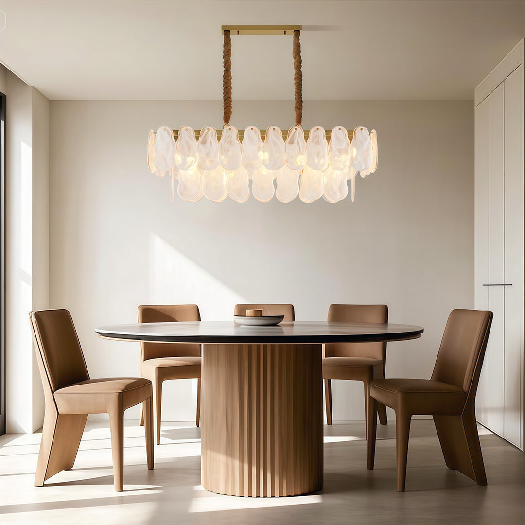 Aurelia Mid-Century Modern Copper Glass Chandelier