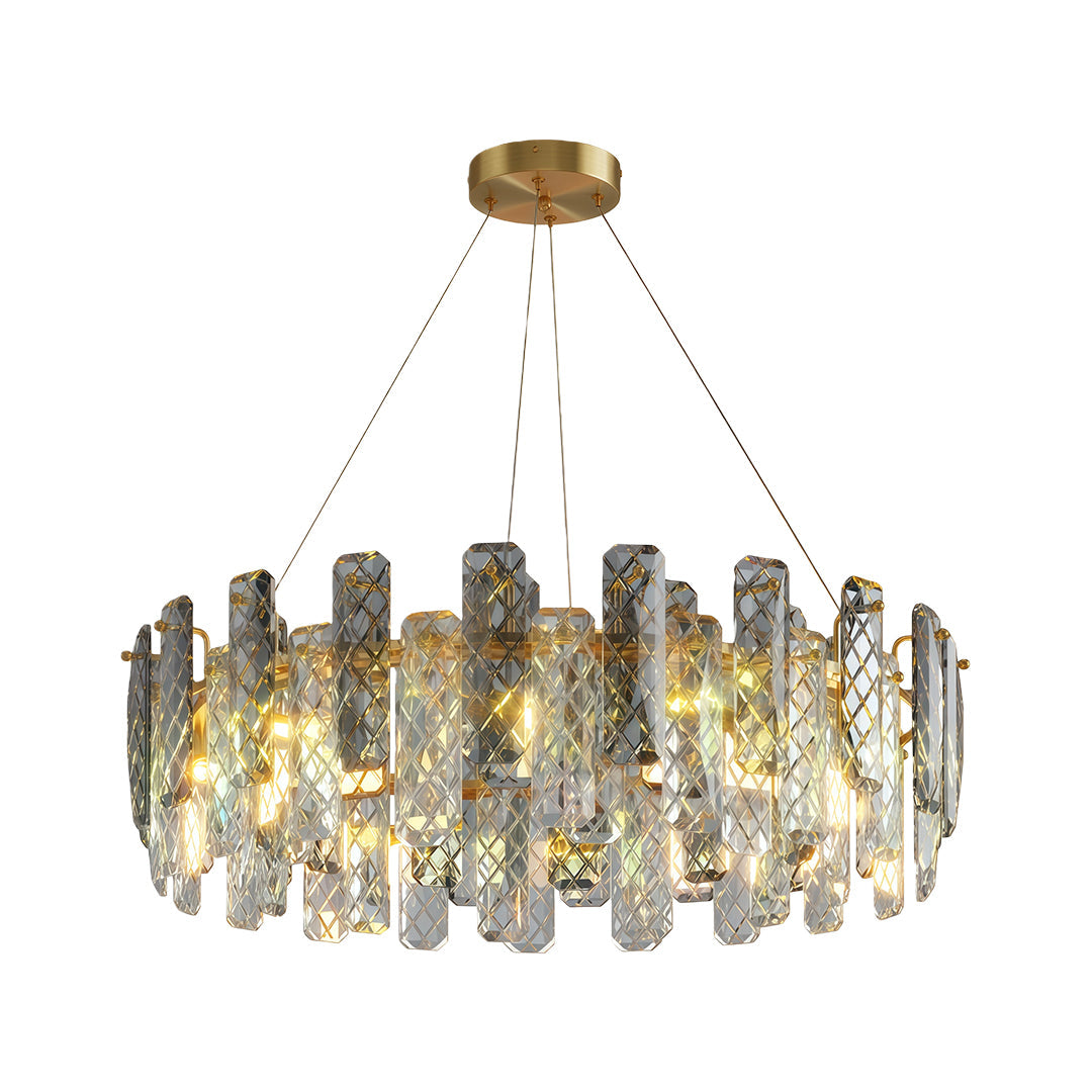Lumière de Cristal Contemporary Crystal Chandelier with Adjustable Chain