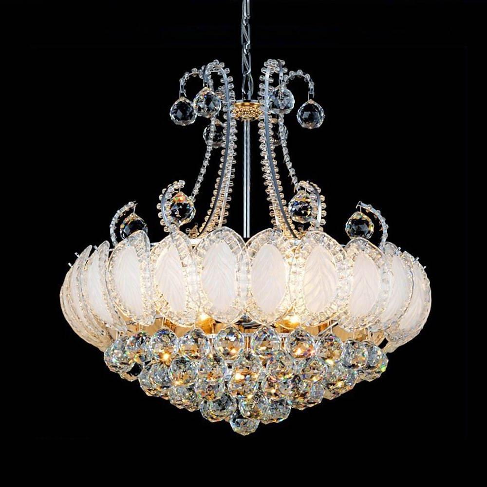 8 Light Modern Gold Silver Vintage Crystal Chandeliers For Living Room