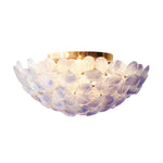 French Petal Glass Semi Flush Mount Ceiling Light in Pastel Hues