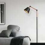 Modern Metallic Floor Lamp with Adjustable Arm for Living Room