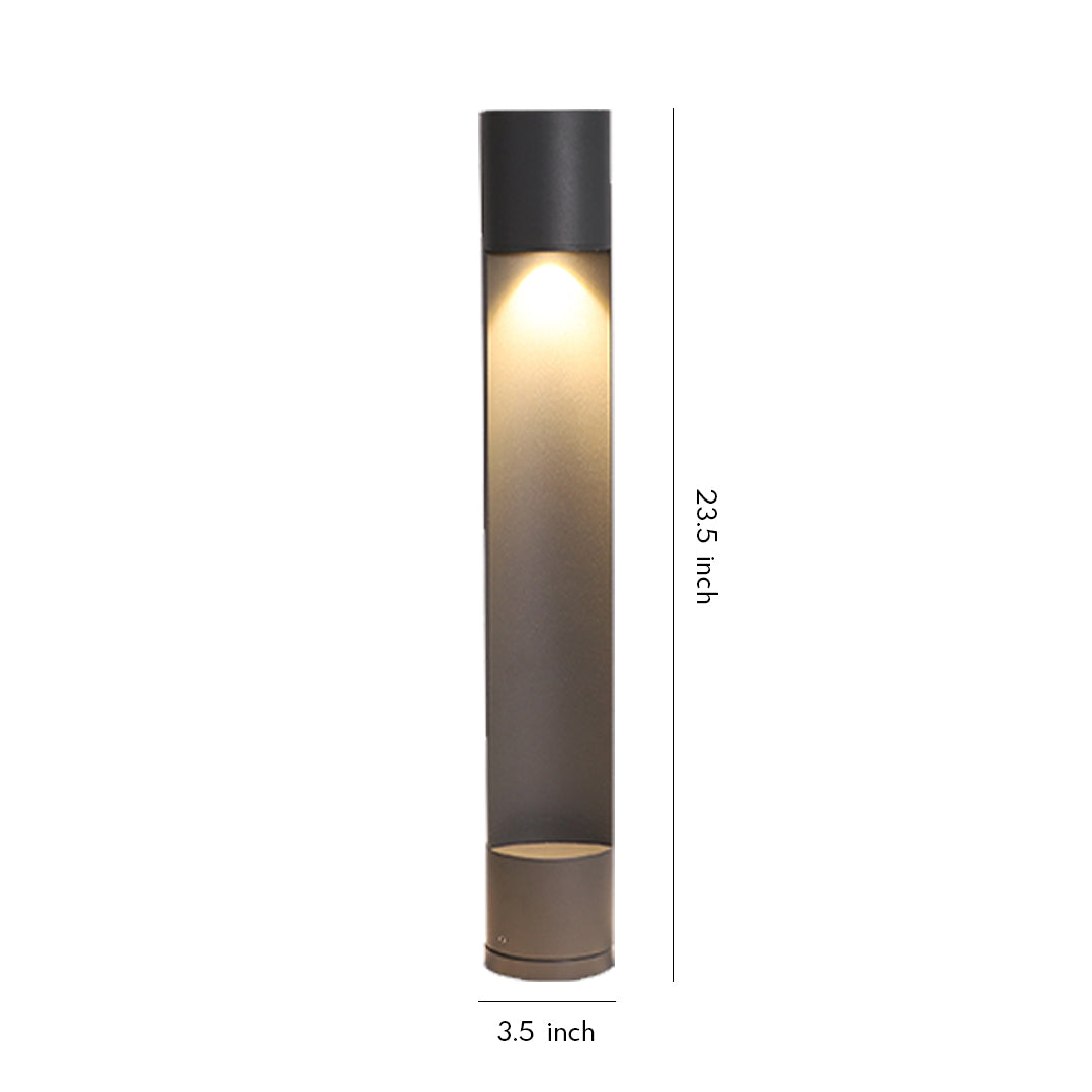 Minimalist Bollard Path Light – Black Aluminum Outdoor Landscape Lighting