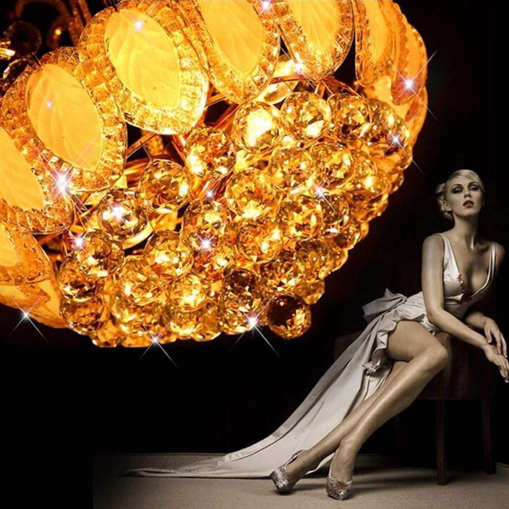 8 Light Modern Gold Silver Vintage Crystal Chandeliers For Living Room