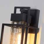 Vintage Wrought Iron Outdoor Wall Sconce with Clear Glass Shade