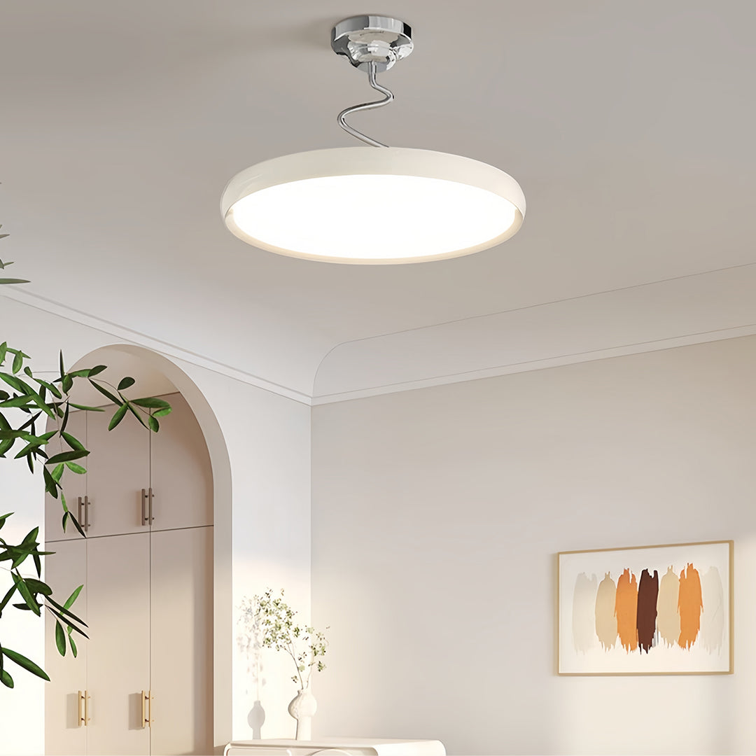 Twisted Full-Spectrum LED Semi Flush Mount Ceiling Light in Modern Finishes