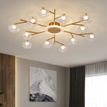 Lumina Branching Semi-Flush Ceiling Light in Black or Copper