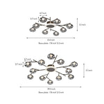 Lumina Branching Semi-Flush Ceiling Light in Black or Copper