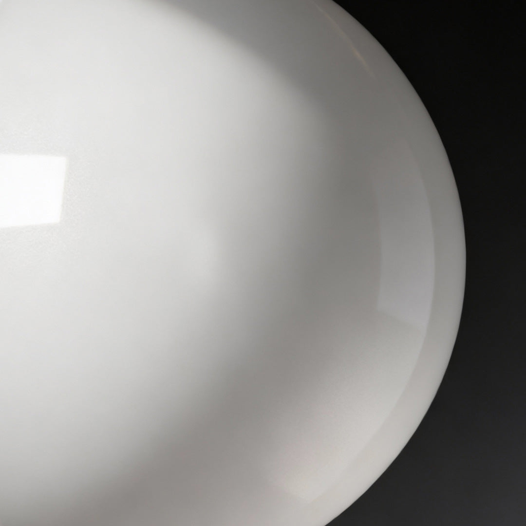 Semi-Sphere Outdoor Wall Sconce in White Metal and Clear Glass
