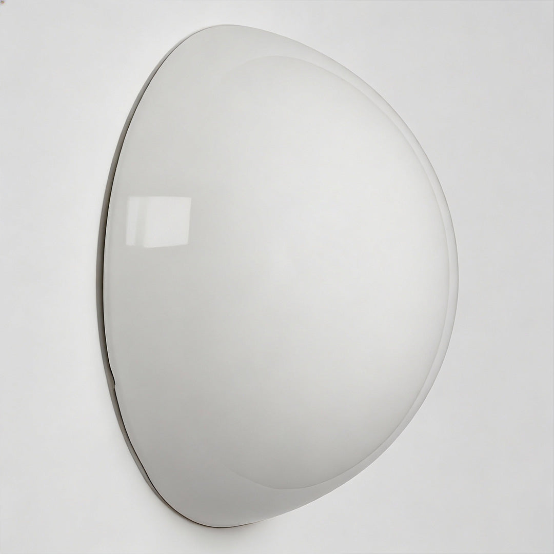 Semi-Sphere Outdoor Wall Sconce in White Metal and Clear Glass