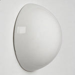 Semi-Sphere Outdoor Wall Sconce in White Metal and Clear Glass