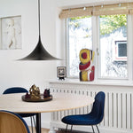 Semi Arch Pendant Light – Designer Aluminum Swag Lamp for Dining & Living Spaces