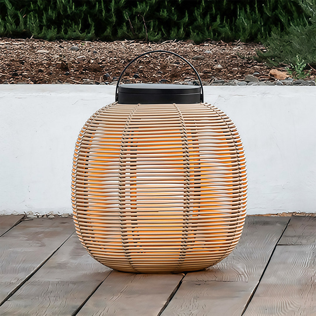 Artisan Solar Wicker Lantern with Warm LED Glow for Outdoor Living