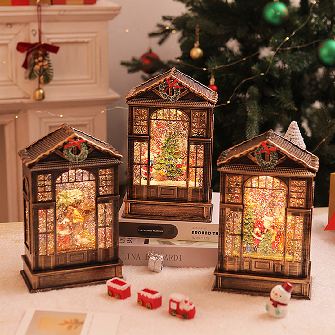 Nordic LED Christmas Table Lamp with Resin Ornament