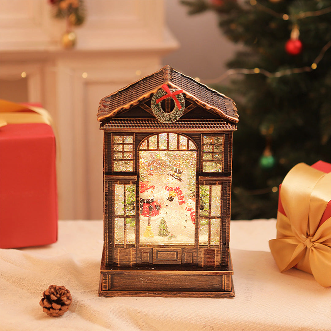 Nordic LED Christmas Table Lamp with Resin Ornament
