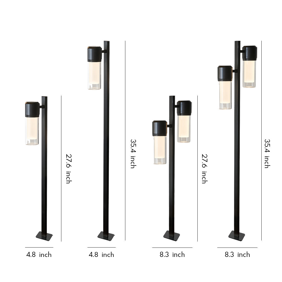 Modern LED Path Light with Clear Glass Shade for Garden Walkways