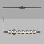 Aura Linear LED Pendant Light in Smoke Gray Glass for Kitchen Island