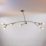 Modern 8 Light Led Chandelier With Electroplated Metal And Glass Globes