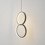Aurelia Interlocking Dual Ring LED Pendant Light in Aluminum and Acrylic
