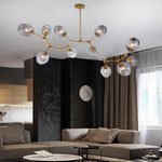 Nordic Branches Bubble Sputnik Chandelier 5 To 11 Lights Gold Finish