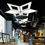 Modern Black Multi-Diamond LED Chandelier with Adjustable Hanging Chain