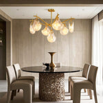 Shell Chandelier Modern Luxury Ceiling Light in Copper, Nickel, or Black