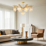 Shell Chandelier Modern Luxury Ceiling Light in Copper, Nickel, or Black