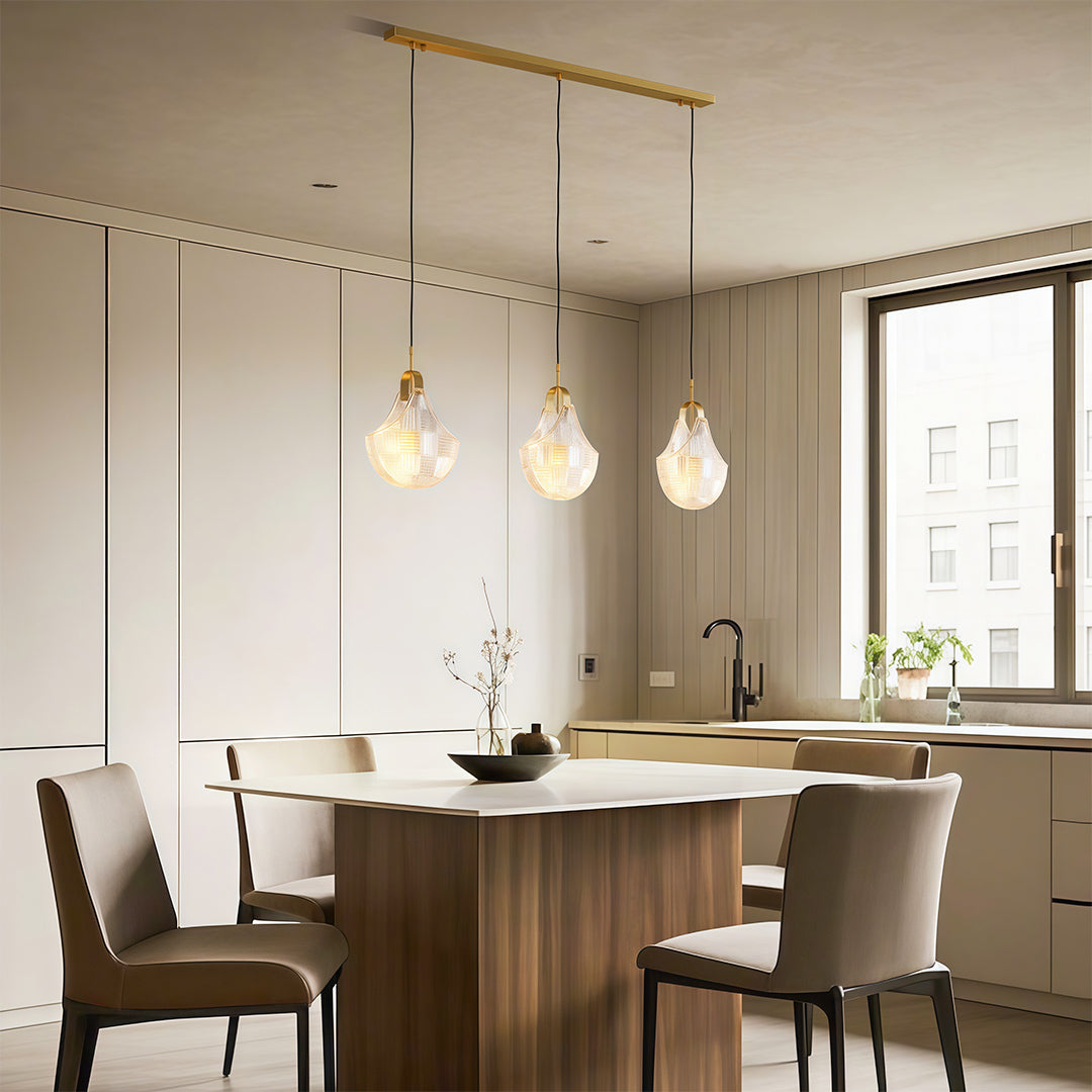Shell Chandelier Modern Luxury Ceiling Light in Copper, Nickel, or Black