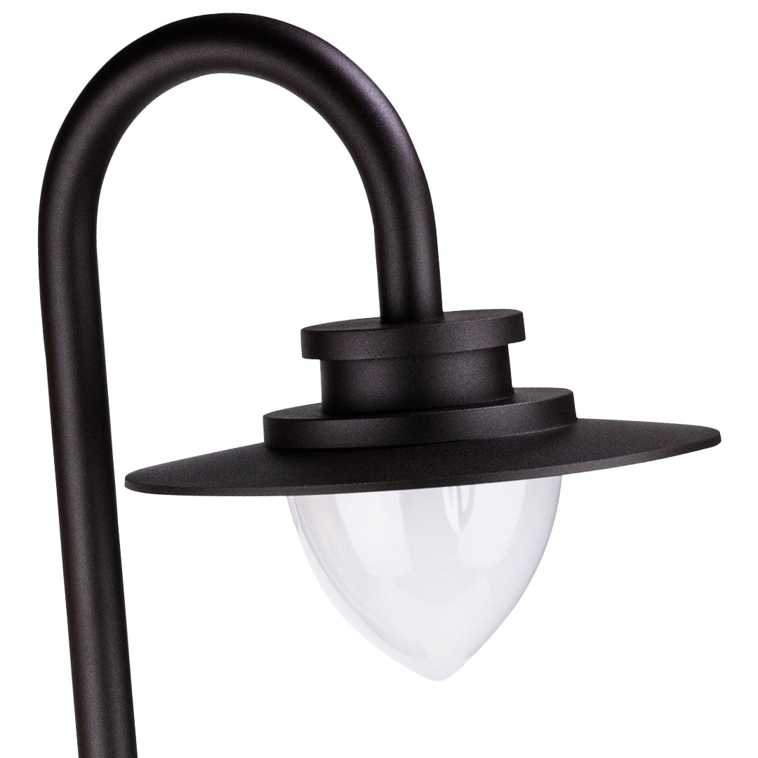 Minimalist Gooseneck Pathway Light with Warm LED Glow for Modern Gardens