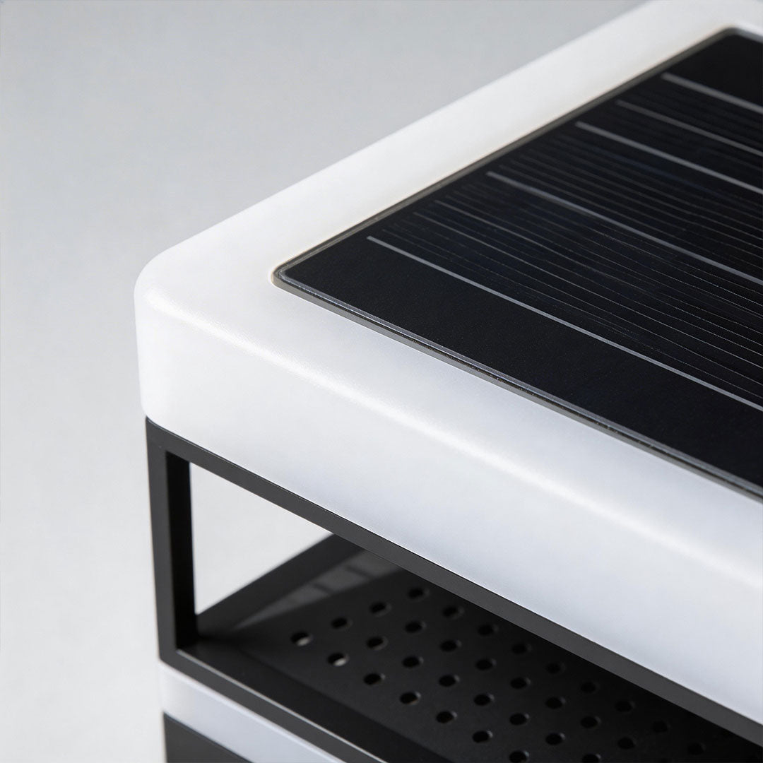Modern Outdoor Pillar Top Light in Black Stainless Steel
