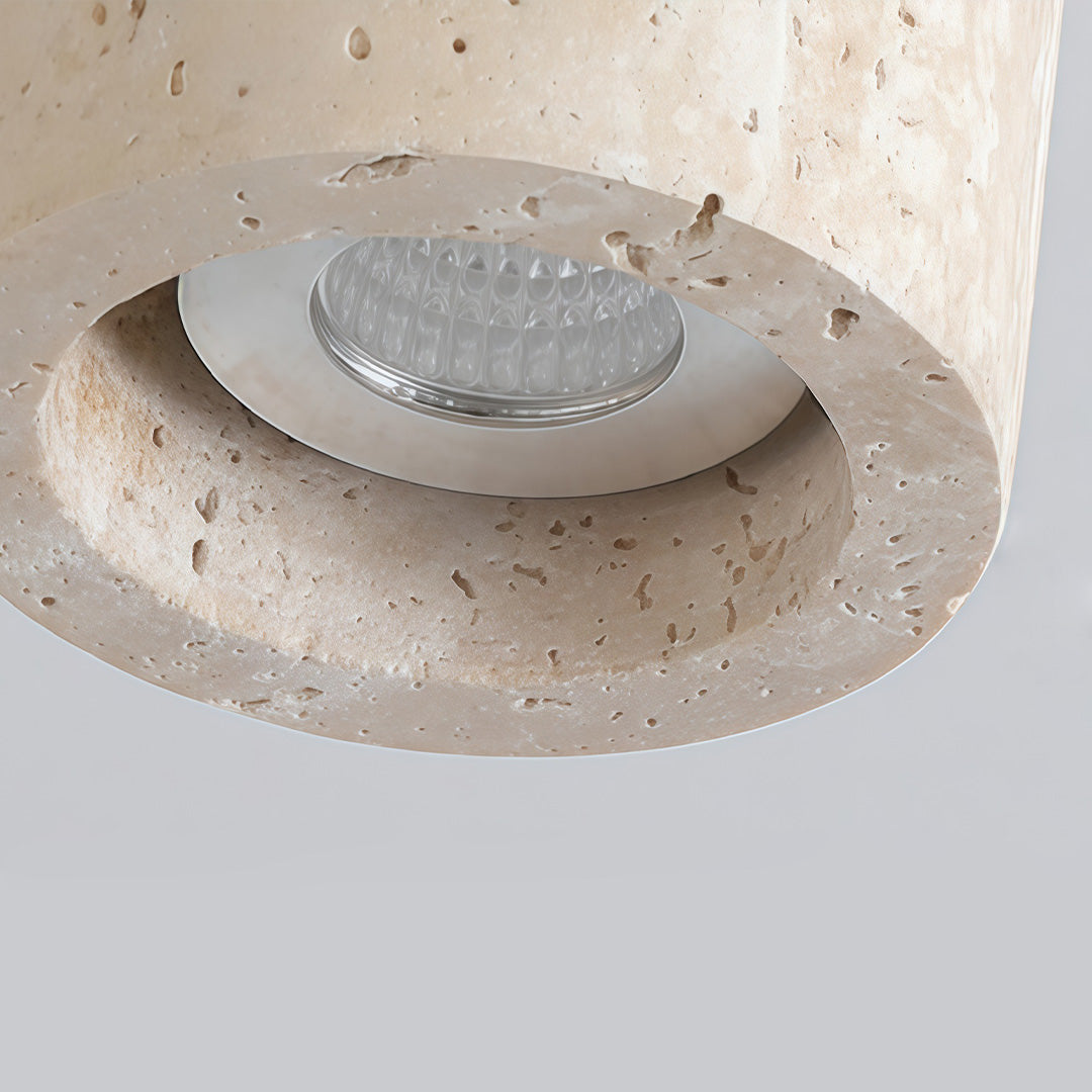 Travertine Cylinder Pendant Light, Modern Stone Downlight for Hallways