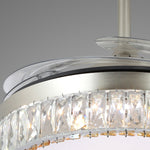 Lumière Crystal Ceiling Fan with Dimmable LED Light in Nickel