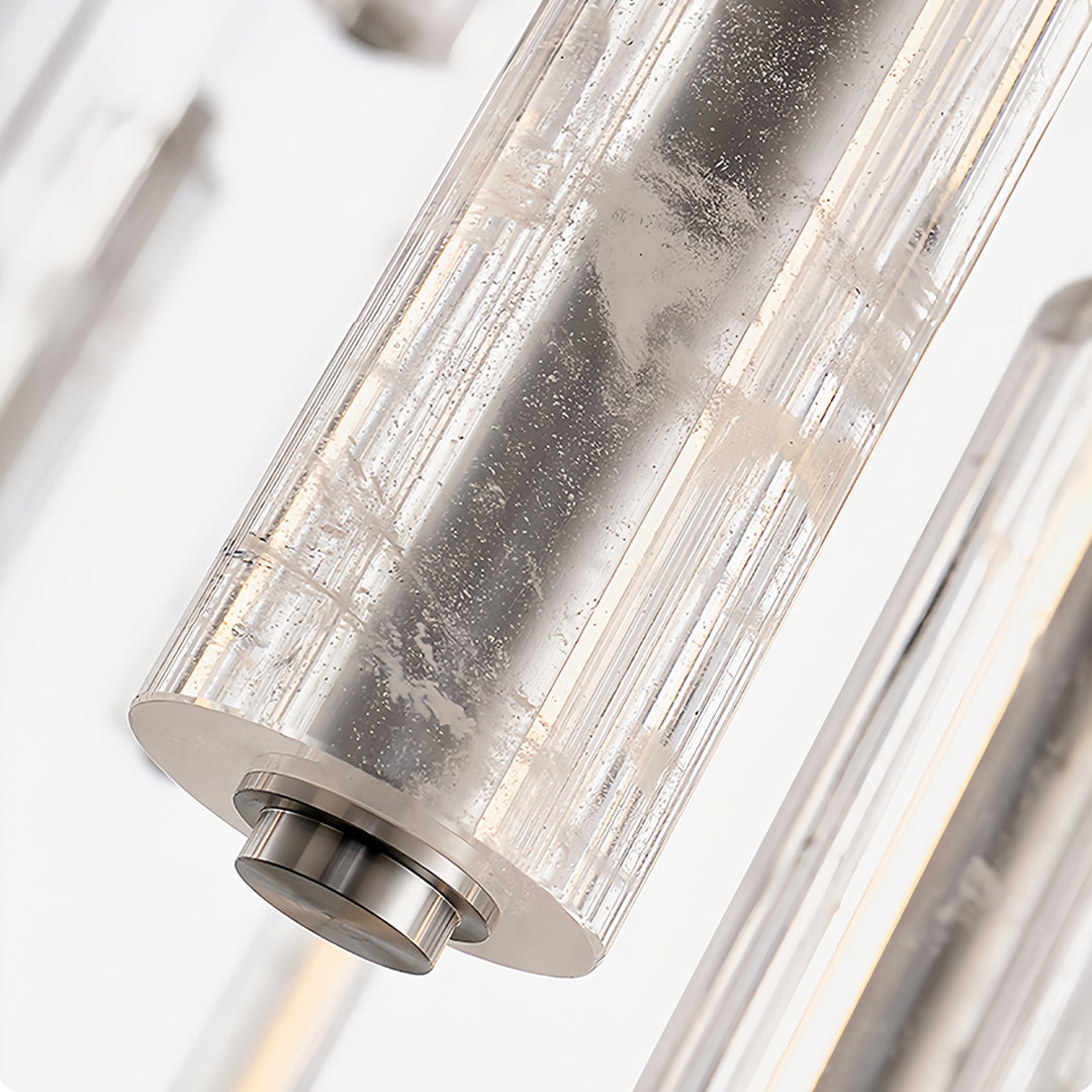 Linear Crystal Pendant Light | Modern Chrome LED Hanging Lamp for Dining Room & Kitchen Island