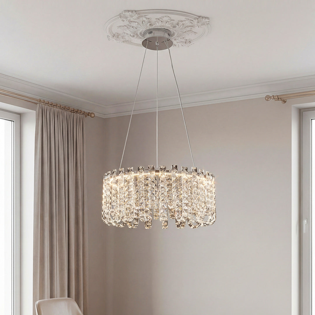 Lumina Crystal Chandelier – Modern Minimalist Pendant for Elegant Interiors
