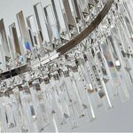 Lumina Crystal Flush Mount Ceiling Light – Modern Round Stainless Steel Fixture