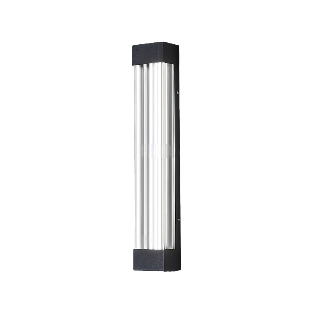 Linear Outdoor Wall Sconce – Waterproof LED Strip Light in Brushed Black