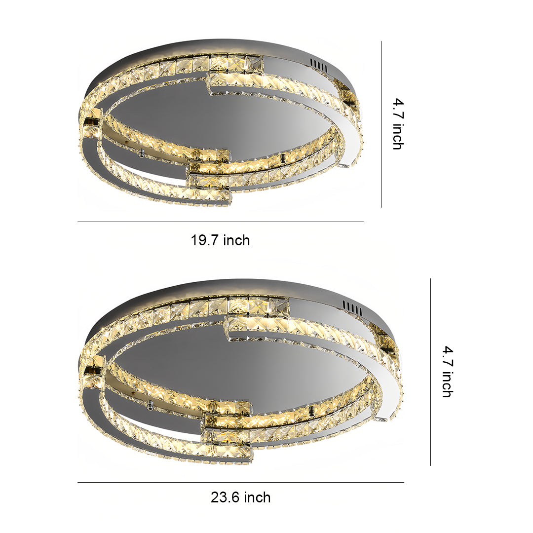 Lumière Cristal LED Flush Mount Ceiling Light in Silver