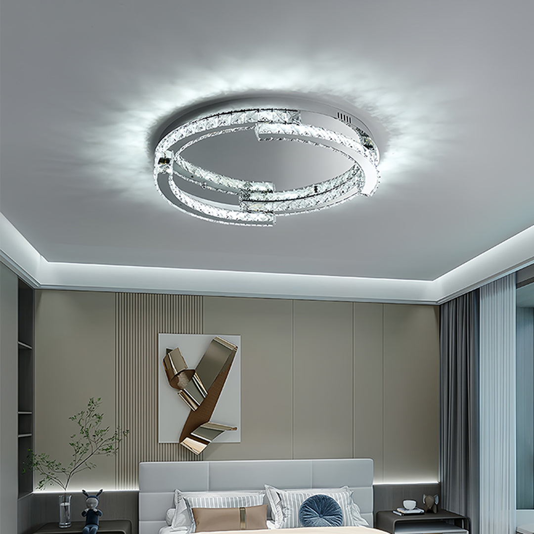 Lumière Cristal LED Flush Mount Ceiling Light in Silver
