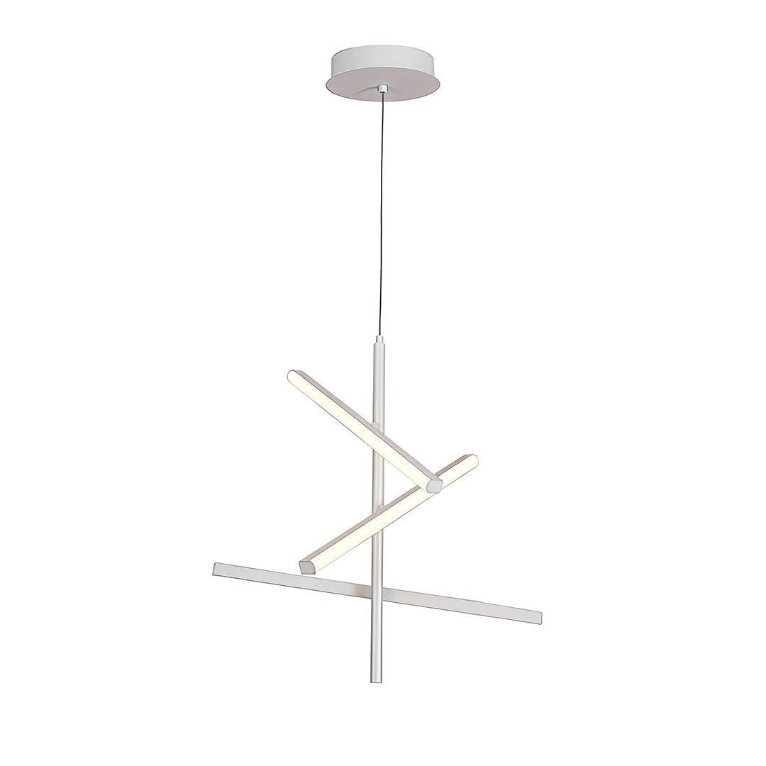 Linear LED Chandelier in Iron – Modern Nordic Pendant for Dining & Kitchen