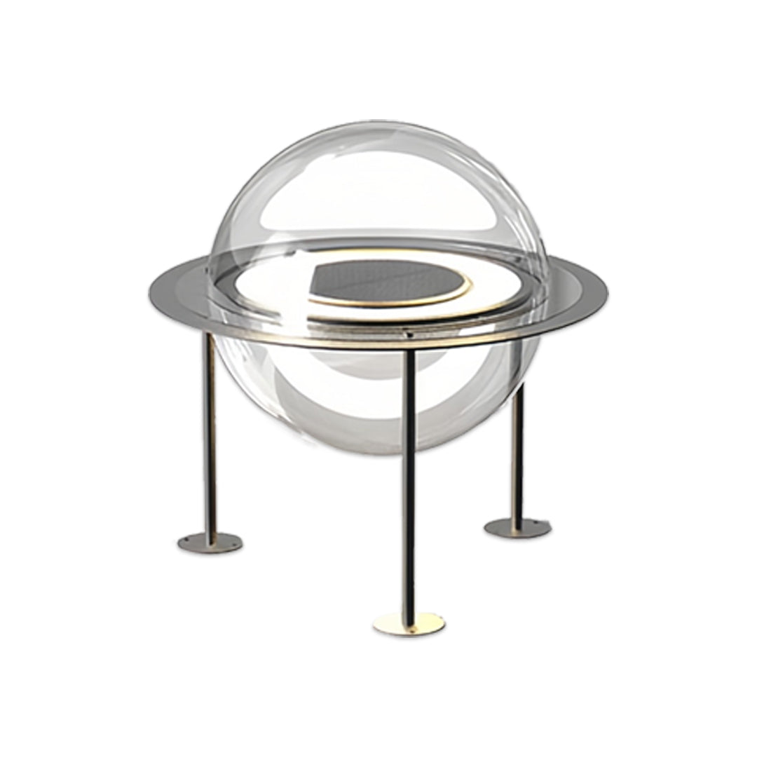 Solar Globe Pillar Light in Stainless Steel for Gate and Garden