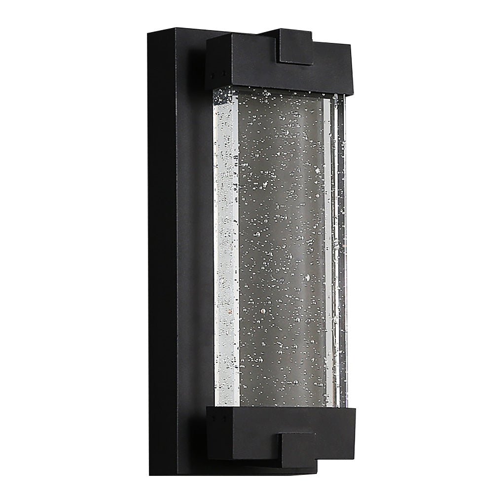 Black Crystal Outdoor Wall Light – Rectangular Waterproof LED Sconce